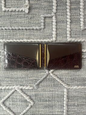 NWT Amity Men's Dark Brown Bi-Fold Wallet/Cardholder - Vintage Item from the 80s